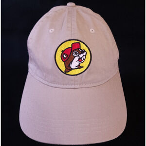 Beige Buc-ee's Adjustable Strap Back Hat Cap Brown Bucees Logo Dad Gift Store